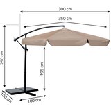 Veliki vrtni suncobran Plonos 350 cm bež | shoptok.hr