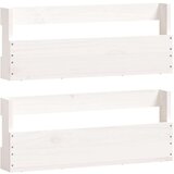  Zidni stalci za cipele 2 kom bijeli 59x9x23 cm masivna borovina | shoptok.hr