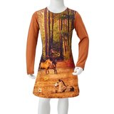 vidaXL Dječja haljina s dugim rukavima boja konjaka 92 | shoptok.hr