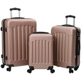 vidaXL set kofera 3 kom Čvrsta prtljaga Ružičasto zlato 20” 24” 28” ABS | shoptok.hr