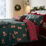Catherine Lansfield Rdeča/temno zelena enojna posteljnina 135x200 cm Christmas Tartan Teddy Bear – | Shoptok.si