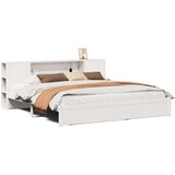 vidaXL Knjižna postelja brez vzmetnice bela 200x200 cm trdna borovina, (21532440) | Shoptok.si