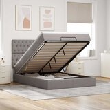 vidaXL Ottoman krevet s madracem taupe boja 140x190 cm tkanina - Sivo-smeđa 140 x 190 cm Dizajn s gumbima | shoptok.hr
