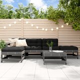 Maison Chic Seti vrtnega pohištva - Vrtna garnitura - Vrtni pohištvo set 5-delna z blazinami siva trdna borovina, (21814173) | Shoptok.si