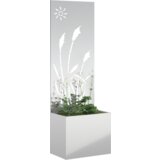 vidaXL Vrtno korito z dekorativno ploščo Srebrna 50 x 140 cm | Shoptok.si