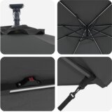  Senčnik Antracit 294 x 294 x 248 cm Poliester in aluminij, (5000187725) | Shoptok.si
