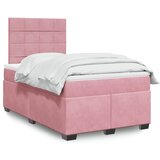 vidaXL Box spring krevet s madracem ružičasti 120 x 200 cm baršunasti | shoptok.hr