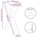vidaXL Noge za jedilno mizo X-oblika 2 kosa bela 80x(72-73) cm jeklo | Shoptok.si