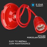  Napajajući kabl 1xE27/60W/230V crvena/porcelan | Eponuda.com