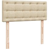 vidaXL Box spring postelja z vzmetnico krem 120x190 cm blago, (21310314) | Shoptok.si