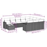  11-dijelni set vrtnih sofa od poliratana s jastucima crni Crna 66 x 62 x 69 cm | shoptok.hr