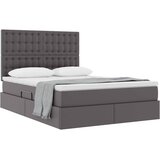  Krevet s od storage s madracem Siva 140 x 190 cm Lažna koža | shoptok.hr