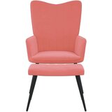 vidaXL Stolica za opuštanje s osloncem za noge ružičasta baršunasta | shoptok.hr