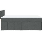 vidaXL Box spring postelja z vzmetnico temno siva 90x190 cm blago | Shoptok.si