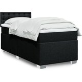 vidaXL Box spring postelja z vzmetnico črna 80x200 cm blago | Shoptok.si