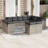 vidaXL 12-dijelni set vrtnih sofa od poliratana s jastucima sivi Cijene