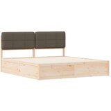 vidaXL Posteljni okvir z oblazinjenim vzglavjem Taupe 180 x 200 cm | Shoptok.si