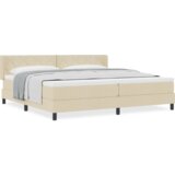  Postelja boxspring z vzmetnico z vzmetnico krema 200 x 200 cm, (5000127997) Slike