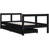  Okvir za dječji krevet s ladicama crni 80 x 160 cm od borovine | shoptok.hr