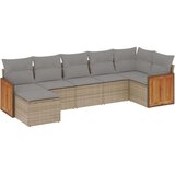 vidaXL 7-dijelni set vrtnih sofa od poliratana s jastucima bež | shoptok.hr