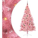 vidaXL Umjetna preddekorirana božićna jelka Roza 180 cm PVC | Shoptok.si