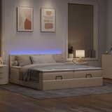 vidaXL otomanski okvir kreveta s madracima krem 180x200cm od tkanine | shoptok.hr