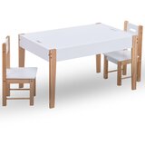 The Living Store Otroška miza s tablo in stoloma črna in bela - Komplet Otroške Mize In Stolov, (21419649) | Shoptok.si