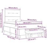  Postelja s vzmetnico in klopjo Modra 120x190 cm Tkanina, (22083795) | Shoptok.si