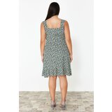 Trendyol Curve Multicolored Floral Patterned Buttoned Knitted Dress | shoptok.hr
