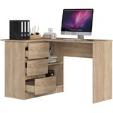 AKORD B16 Kotna Pisalna Miza, Leva Izvedba, Hrast Sonoma, (5000333022) | Shoptok.si