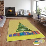 Conceptum Hypnose Tepih sa novogodišnjim motivima Asr-Crpt-10, Pravougaoni, 160 x 230 cm, Žuti | Eponuda.ba