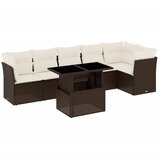  7-dijelni set vrtnih sofa od poliratana s jastucima smeđi | shoptok.hr