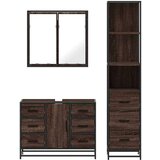 vidaXL 3-dijelni set kupaonskog namještaja boja smeđeg hrasta drveni | shoptok.hr