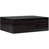  Drvena kutija s poklopcem crna 40x30x13 cm puno drvo bor | Eponuda.com