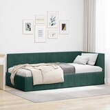  Kutni okvir kreveta Tamnozelena 90 cm x 200 cm Baršun | shoptok.hr