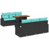 vidaXL Vrtna sedežna garnitura s shranjevanjem 7 pcs Črna Poly ratan, (5000021442) | Shoptok.si