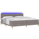  LED Box Spring Krevet Sivo-smeđa 200 x 200 cm tkanina | Eponuda.ba