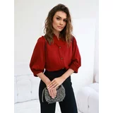 Cocomore Burgundy shirt with ruffles on the sleeves