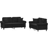 vidaXL 2-dijelni set sofa s jastucima crni baršunasti Cijene