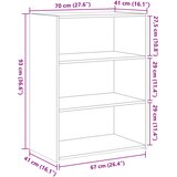  Komode boja smeđeg hrasta 70x41x93 cm od konstruiranog drva | shoptok.hr