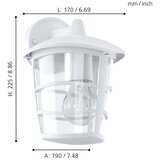 Eglo Aloria vanjska zidna/1, e27, bijela | shoptok.hr