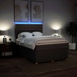 vidaXL Krevet s oprugama i madracem tamnosmeđi 140 x 190 cm od tkanine | shoptok.hr
