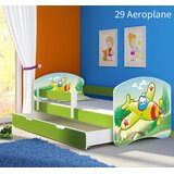  Otroška postelja ACMA z motivom, stranska zelena + predal 160x80 cm 29 Letalo | Shoptok.si