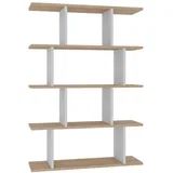 Harmon Polica za knjige od bijelog hrasta 90x25x127,4 cm, bež bijela