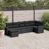  7-dijelni set vrtnih sofa od poliratana s jastucima crni Cijene