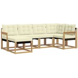 vidaXL Zunanja garnitura za sedenje z blazino 6 pcs Bela in krem, (5000282403) | Shoptok.si