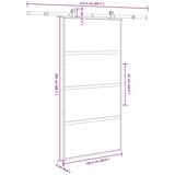 Klizna vrata s priborom 102,5x205 cm kaljeno staklo i aluminij | shoptok.hr