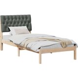 vidaXL Posteljni okvir z oblazinjenim vzglavjem Rjava 90 x 190 cm | Shoptok.si