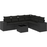 Maison Chic Seti vrtnega pohištva - Vrtna garnitura - Vrtni pohištvo set 7-delna z blazinami črn poli ratan, (21801253) | Shoptok.si