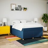  Krevet s oprugama i madracem plavi 140x200 cm od tkanine | shoptok.hr